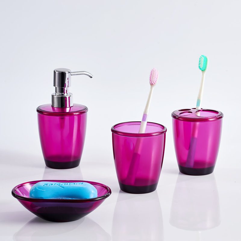 Pink Glass Bathroom Accessories Sets / 1 Make a style statement on